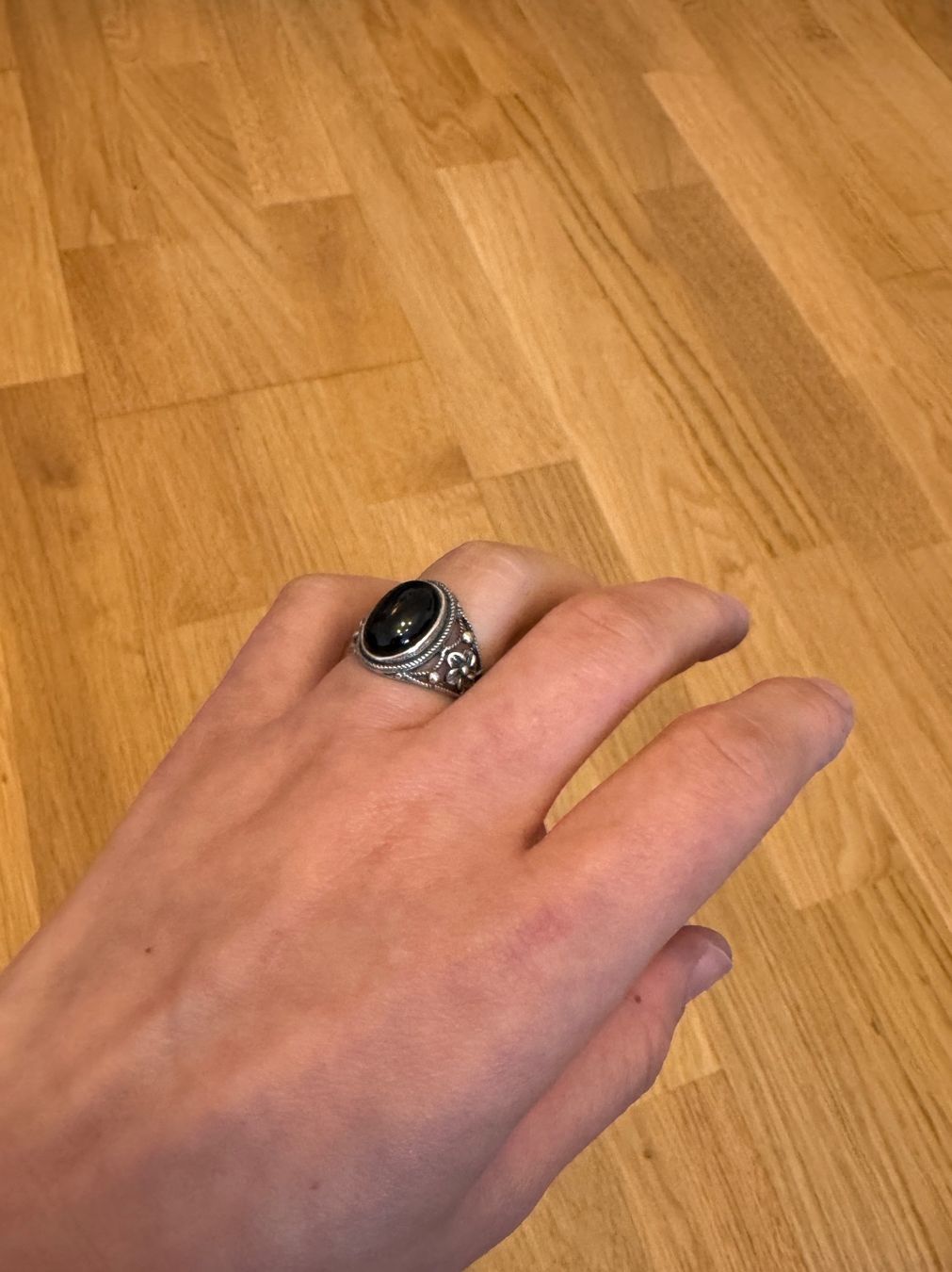 Anelli: vintage Silberring Onyx Grössenverstellbar – Usato da Zürich venduto da hanna1990 6