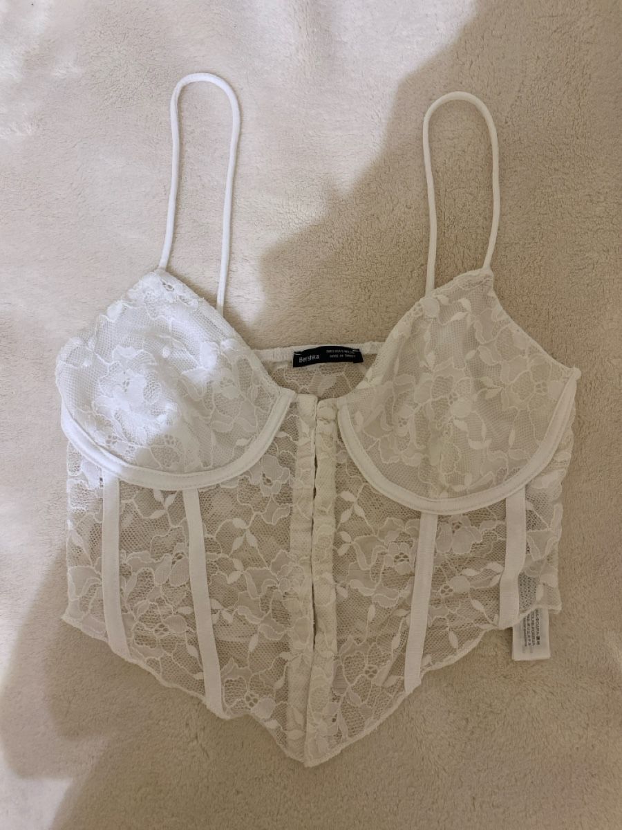 Bershka Tops: Top dentelle blanc Bershka, taille S – Neu (gemäss Beschreibung) aus Vésenaz von gau_v6pf