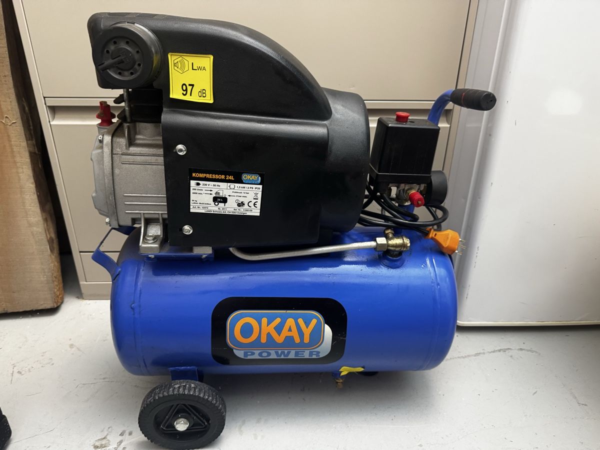 Kompressoren: Kompressor 24L OKAY POWER gebraucht – Gebraucht aus Brenzikofen von Fabian091190