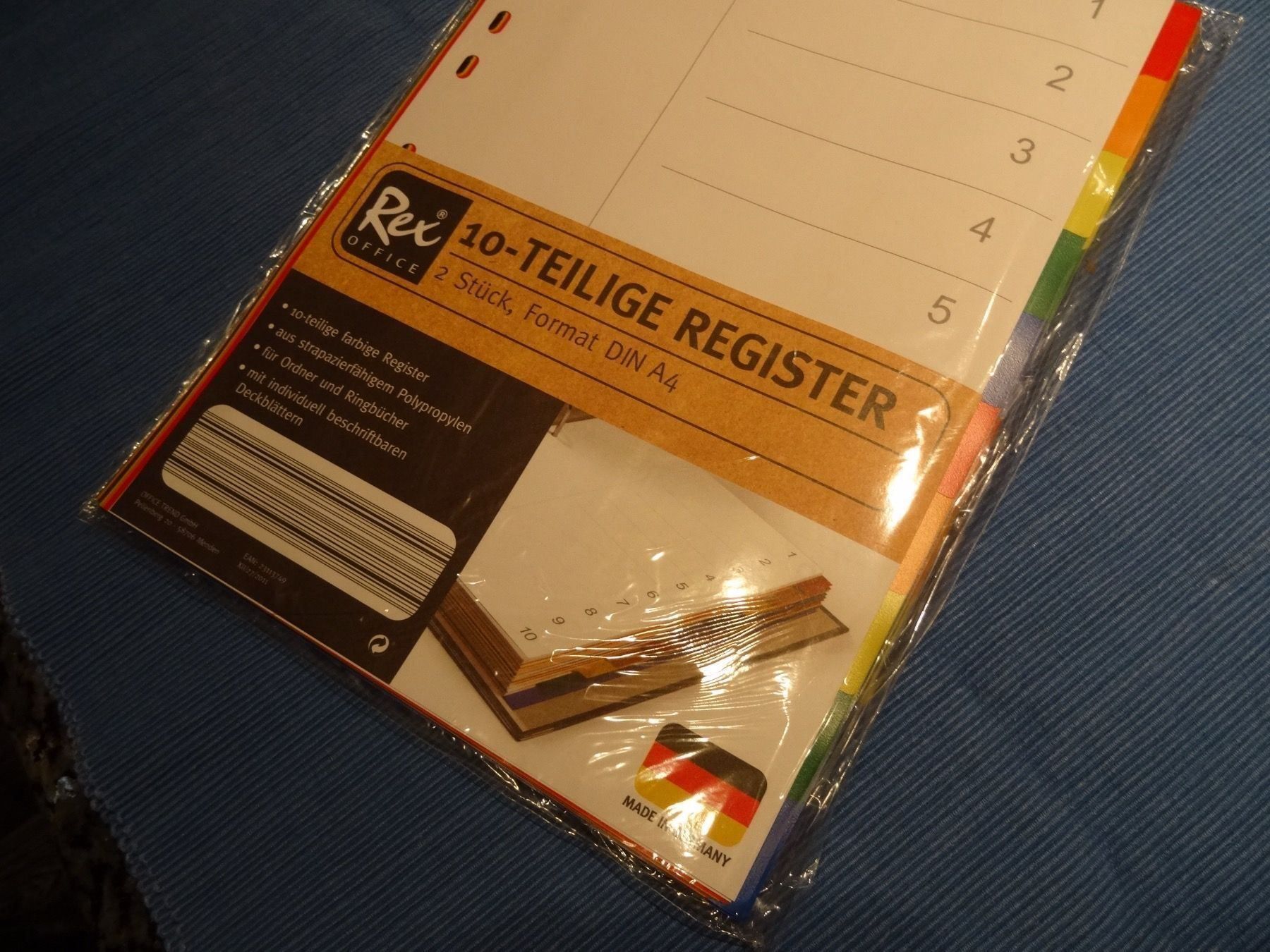 Classeurs: 10 teilige Register DIN A4  farbig – Neuf avec emballage d'origine à Allenwinden par Obalu