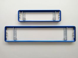 Nummernschildhalter aus Aluminium Blau