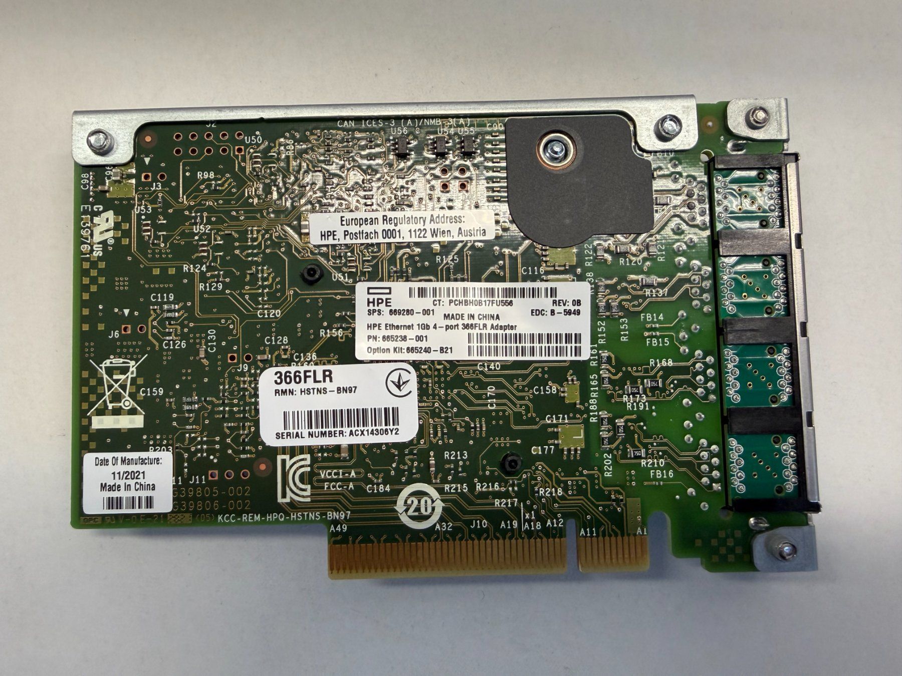 Hewlett Packard Laufwerke & Adapter: HPE 366FLR 4x1GBit – Gebraucht aus Pratteln von HMW-Solutions 2