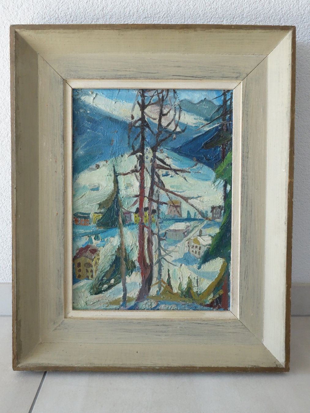 Dipinti: HANS AFFELTRANGER - Gemälde - DAVOSER LANDSCHAFT 1953 – Usato da Ibach venduto da Ibanto 1