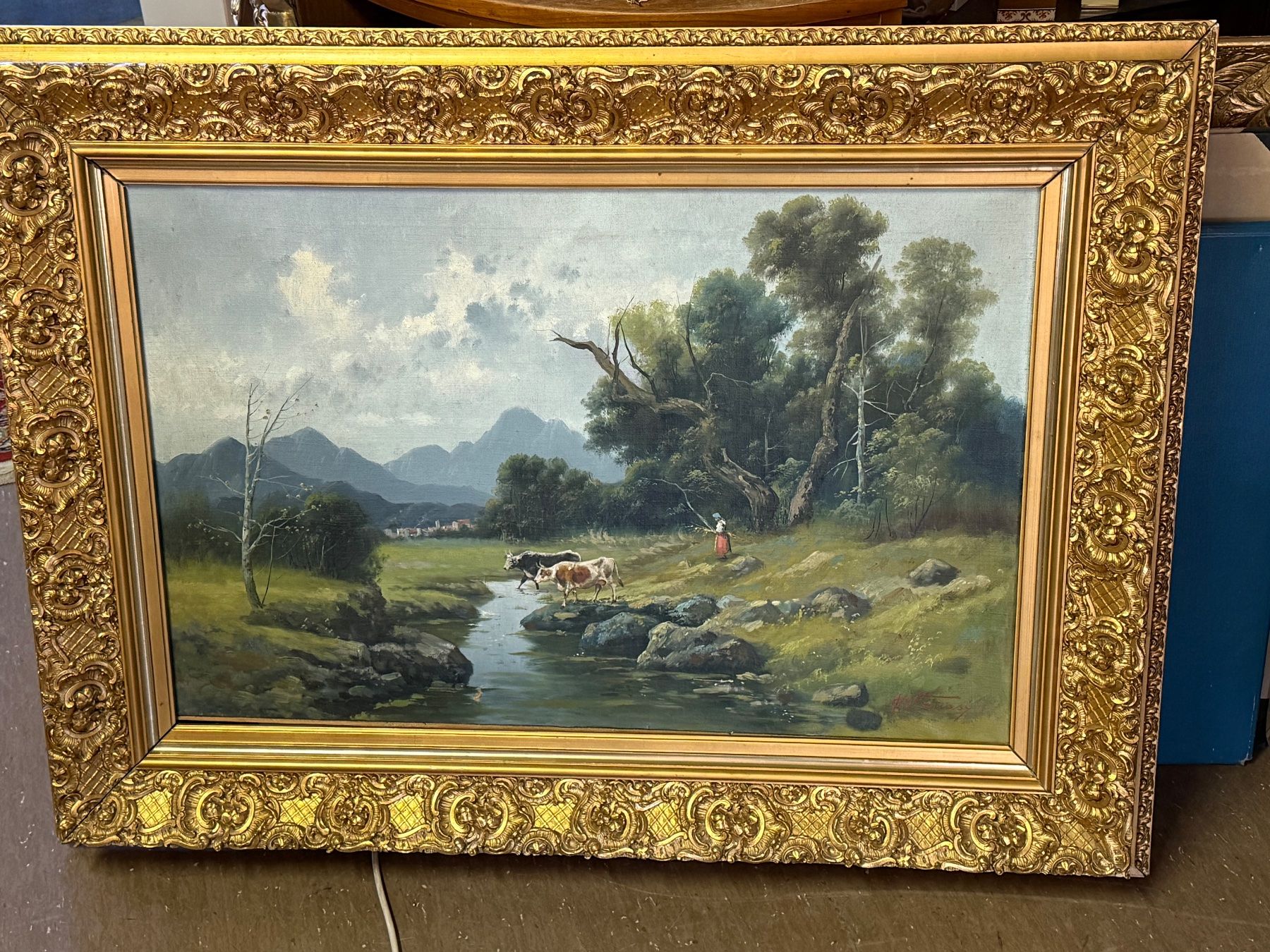 Tableaux: (50) Altes Oelgemälde Landschaft signiert – D'occasion à Bern par Jwpm66