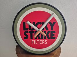 Werbeschild Uhr Lucky Strike Zigaretten Reklame Werbung 60cm