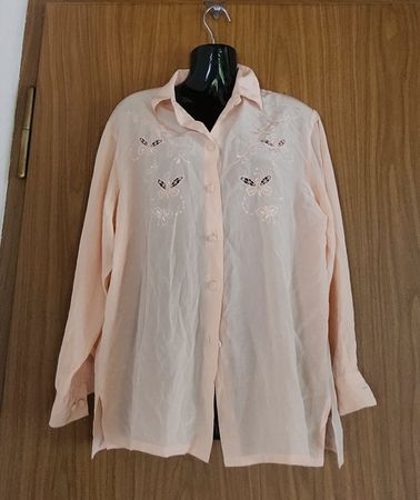 Chemise légère en soie 100% T38/40 motif papillons été
