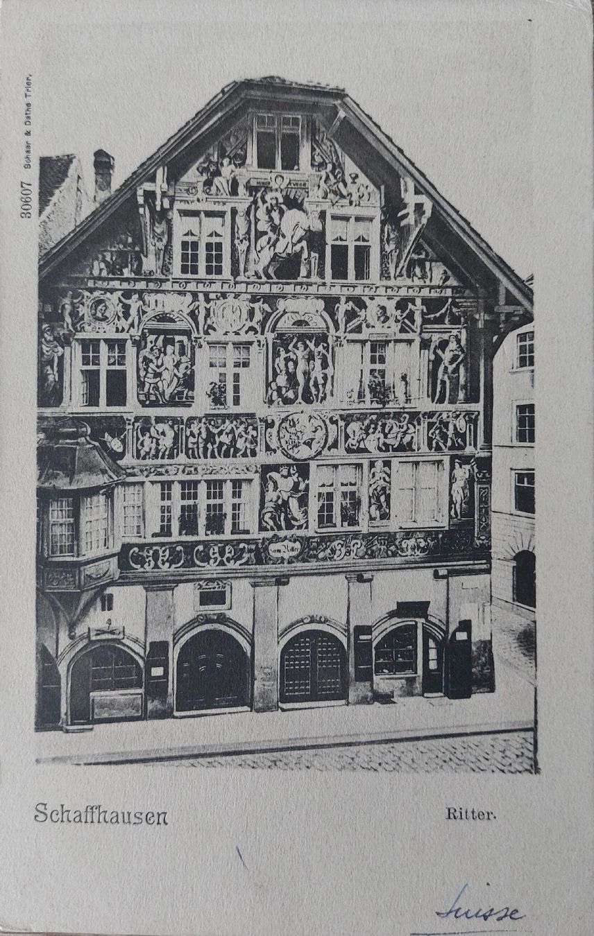 Ansichtskarten: SCHAFFHAUSEN  -  Ritter – Gebraucht aus Delémont von Domdom1