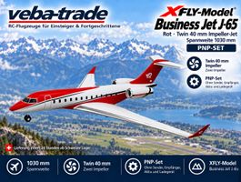Business Jet J-65 - rot, Spw 1030mm, PNP-Set, XFLY-Model