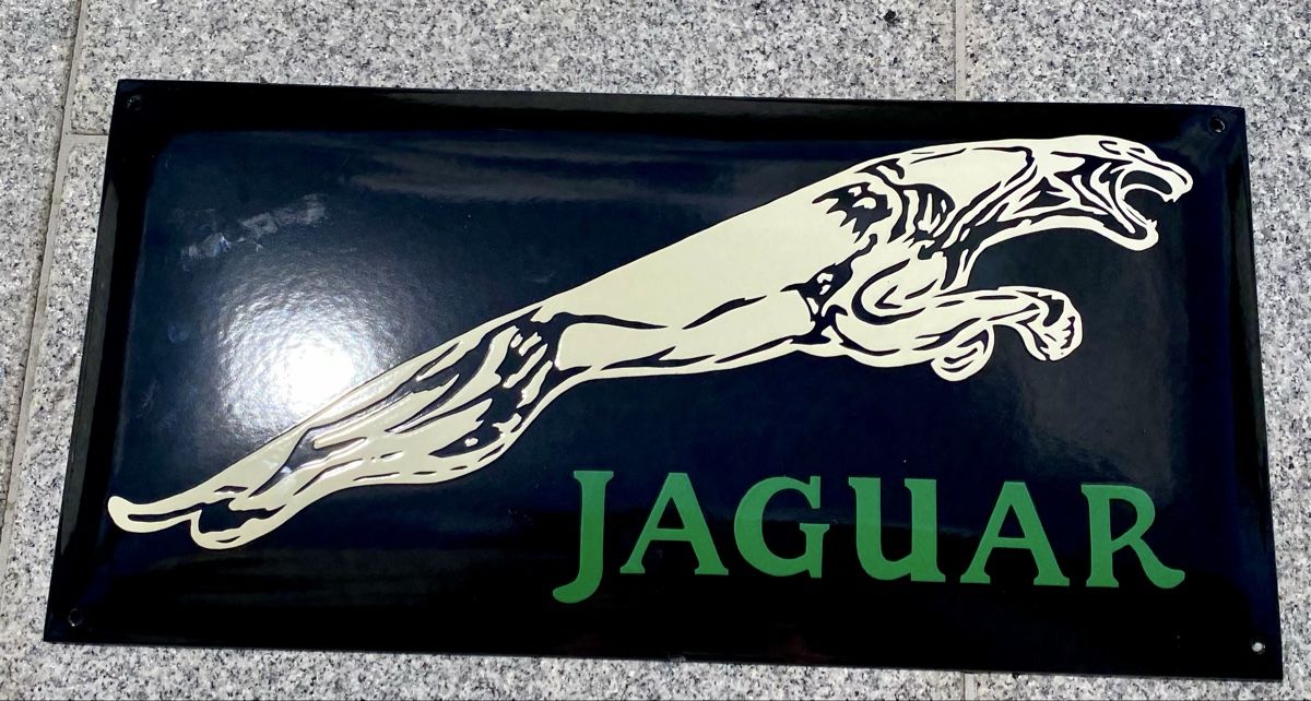 Jaguar Insegne: Jaguar Emaille-Werbeschild – Nuovo (secondo la descrizione) da Rotkreuz venduto da Once0