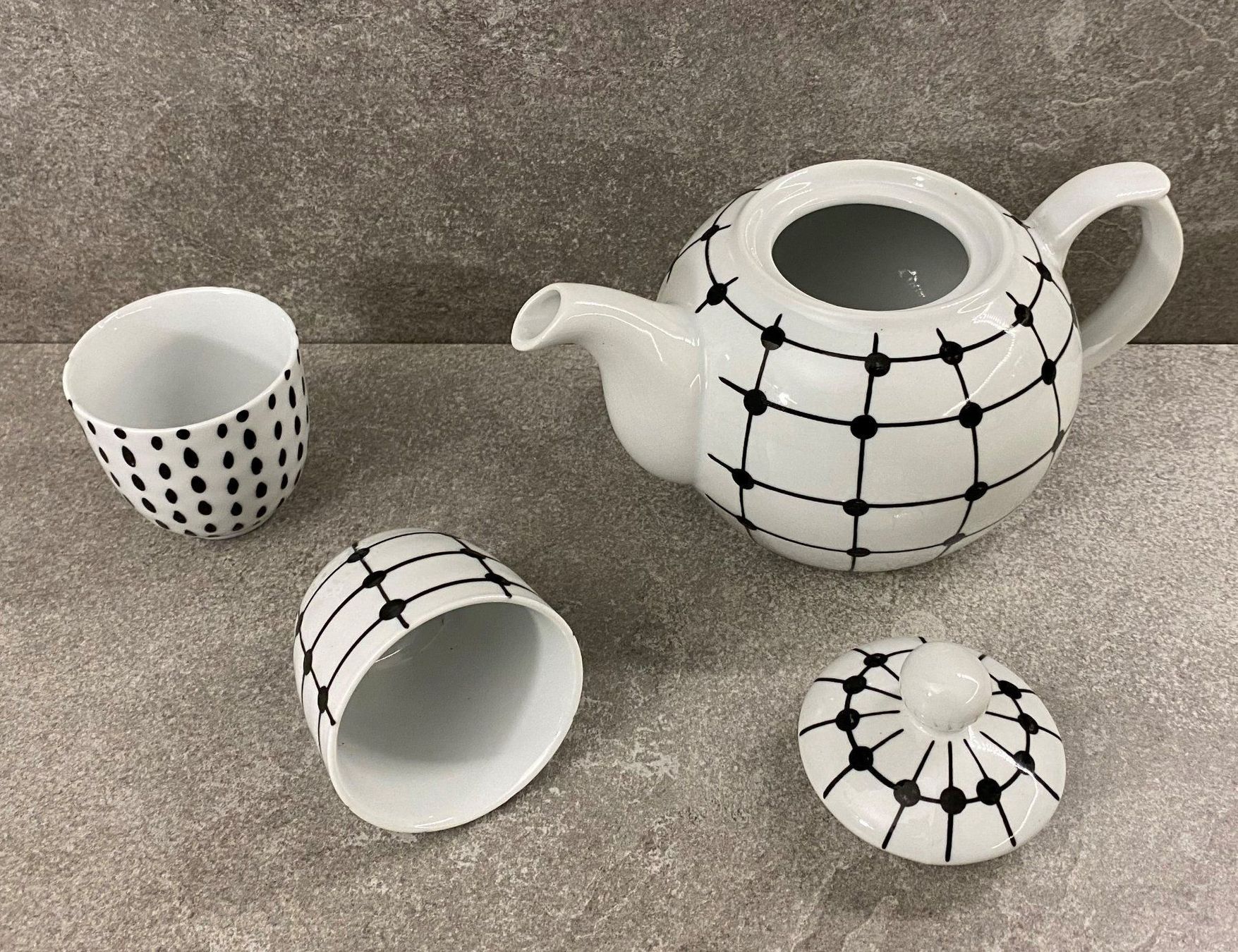 Teiere: Tee Krug mit 2 Tassen (3-teilig) ... – Nuovo e nell'imballaggio originale da Chur venduto da Lotti12 2