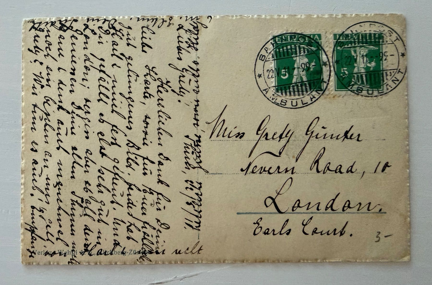 Cartoline postali: Ansichtskarte: Thun, Aare und Schloss – Usato da Ostermundigen venduto da airline-trolley 1