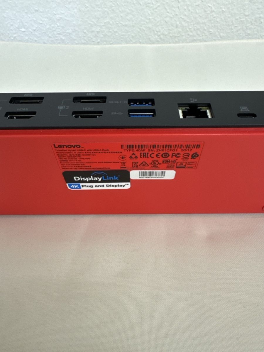 Lenovo Docking station: ThinkPad Hybrid USB-C Dock with USB A - TYPE: 40AF – Nuovo (secondo la descrizione) da Cham venduto da K-Zone 2