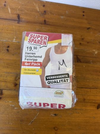 4er Pack Herren Unterhemden – Grösse M – 100% Baumwolle – Ne