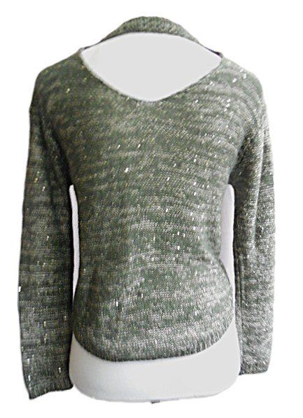Maglioni & Felpe: Gr. 36 38  S M Pulli olive beige Minipailletten Materialmix – Usato da Basel venduto da FRAU.ZAUBER.MOND 1
