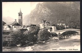 AK Bignasco, Valle Maggia, Blick zum Ort