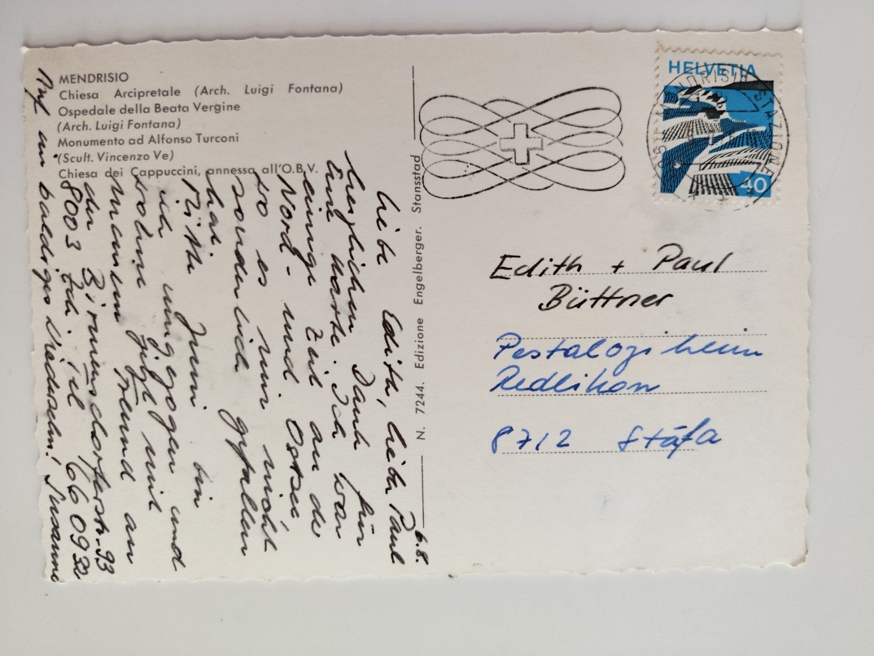 Cartoline postali: Mendrisio 4 Bild - AK dar. 1976 – Usato da Ohmstal venduto da Lebensfreude05 1
