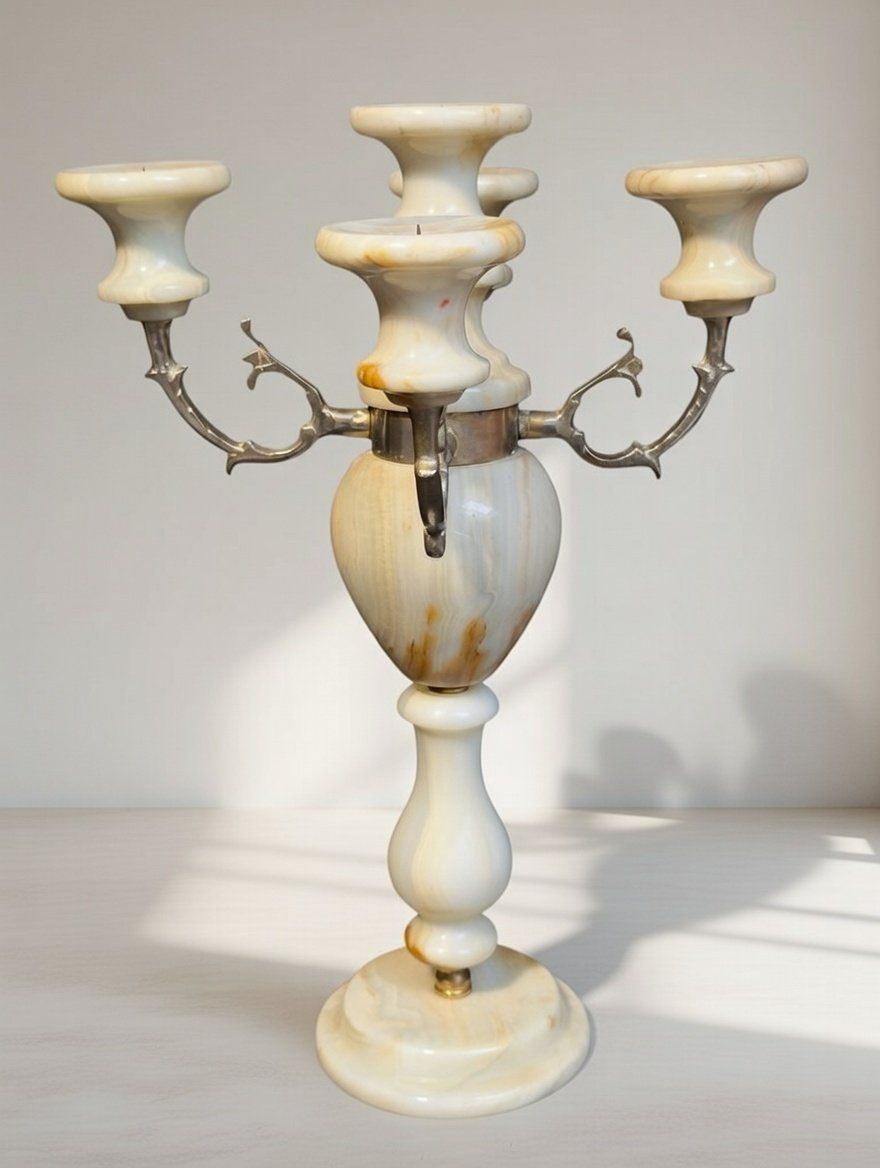 Kerzenständer: Chandelier à 4 branches en marbre – Gebraucht aus Tramelan von lolopat