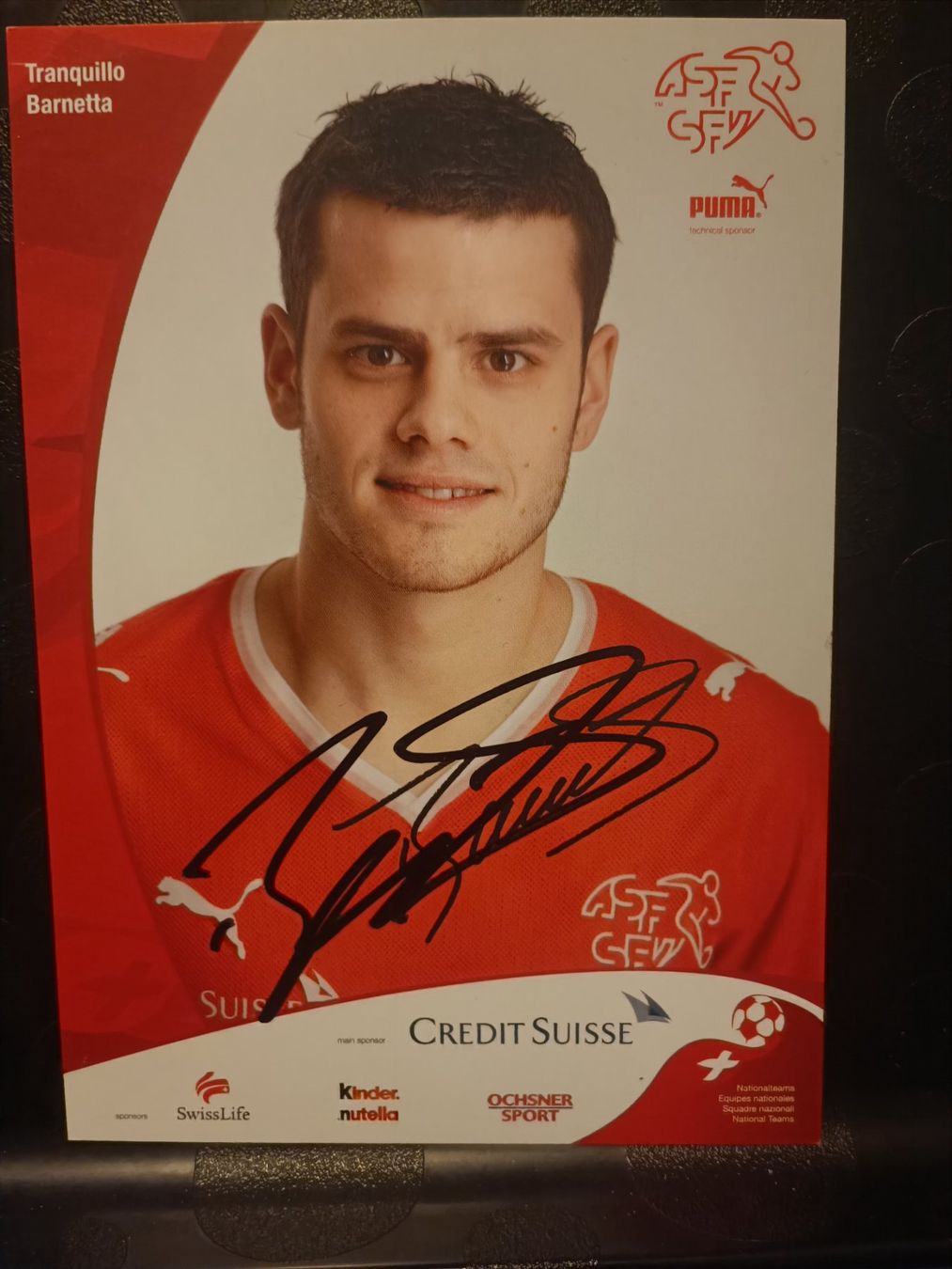 Autografi: Tranquillo Barnetta - handsigniert SFV Karte – Usato da Menziken venduto da Artographs