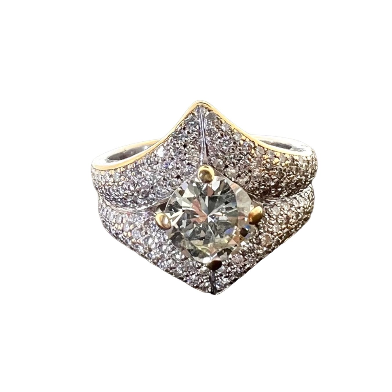 Ringe: Design full paved ca.180 diamonds & central ca. 1kt diamond – Gebraucht aus Morges von 24time 2