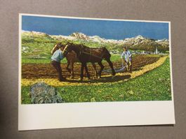 AK Kunst Segantini Am Pflug Landwirtschaft