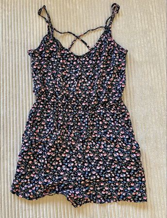 H&M Divided Jumpsuit Overall Romper Blumen Floral Kleid 36 S