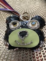 Porte-clés ours original à paillettes, parfait état!