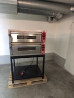 Gastro Pizzaofen Edelstahl Doppelstock Profigerät mit Zub...