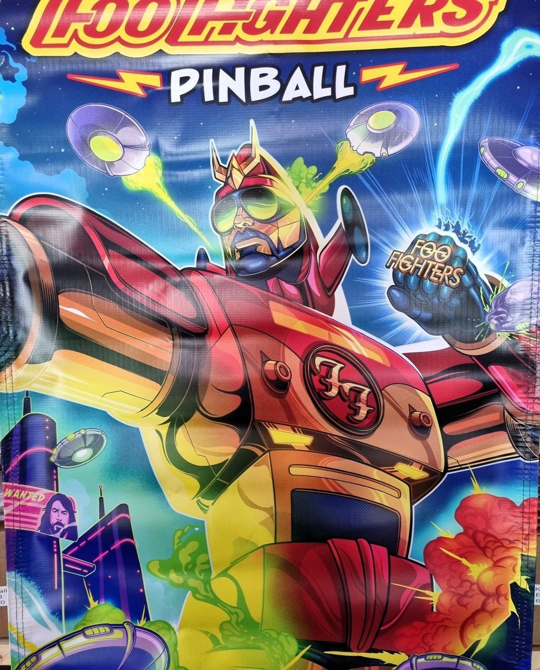 Stern Pinball Flipperkästen: Official Stern Foo Fighters Banner – Neu (gemäss Beschreibung) aus Schalunen von schwabspielautomaten 1