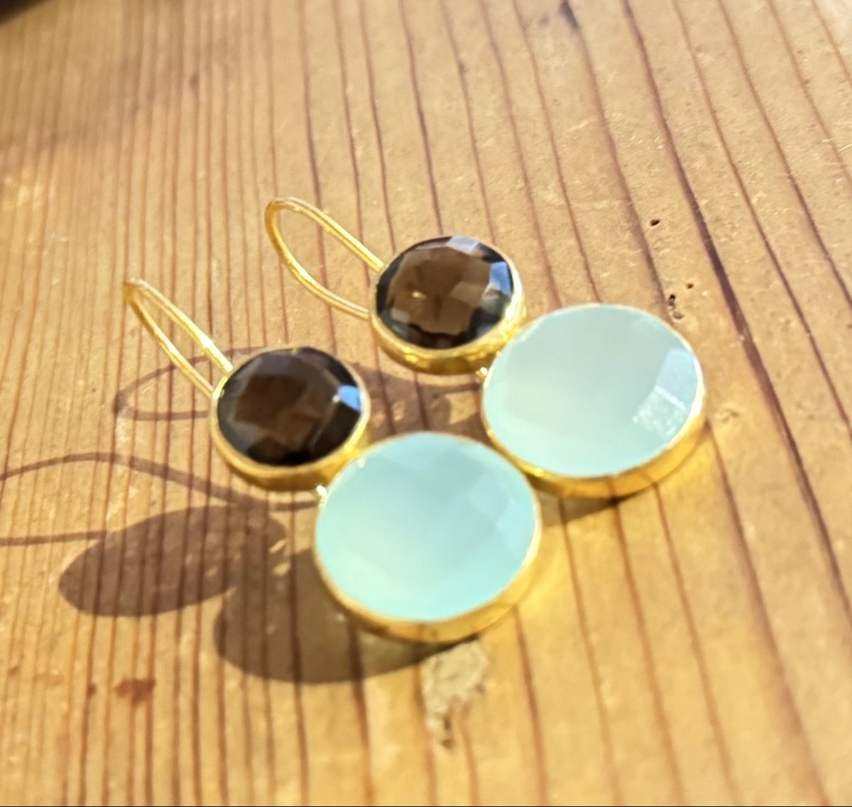 Orecchini pendenti & Orecchini a lobo: Ohrringe Aqua-Chalcedon, Rauchquarz – Nuovo e nell'imballaggio originale da Donat venduto da troja007 1