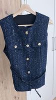 Gilet bleu marine sequins taille M neuf