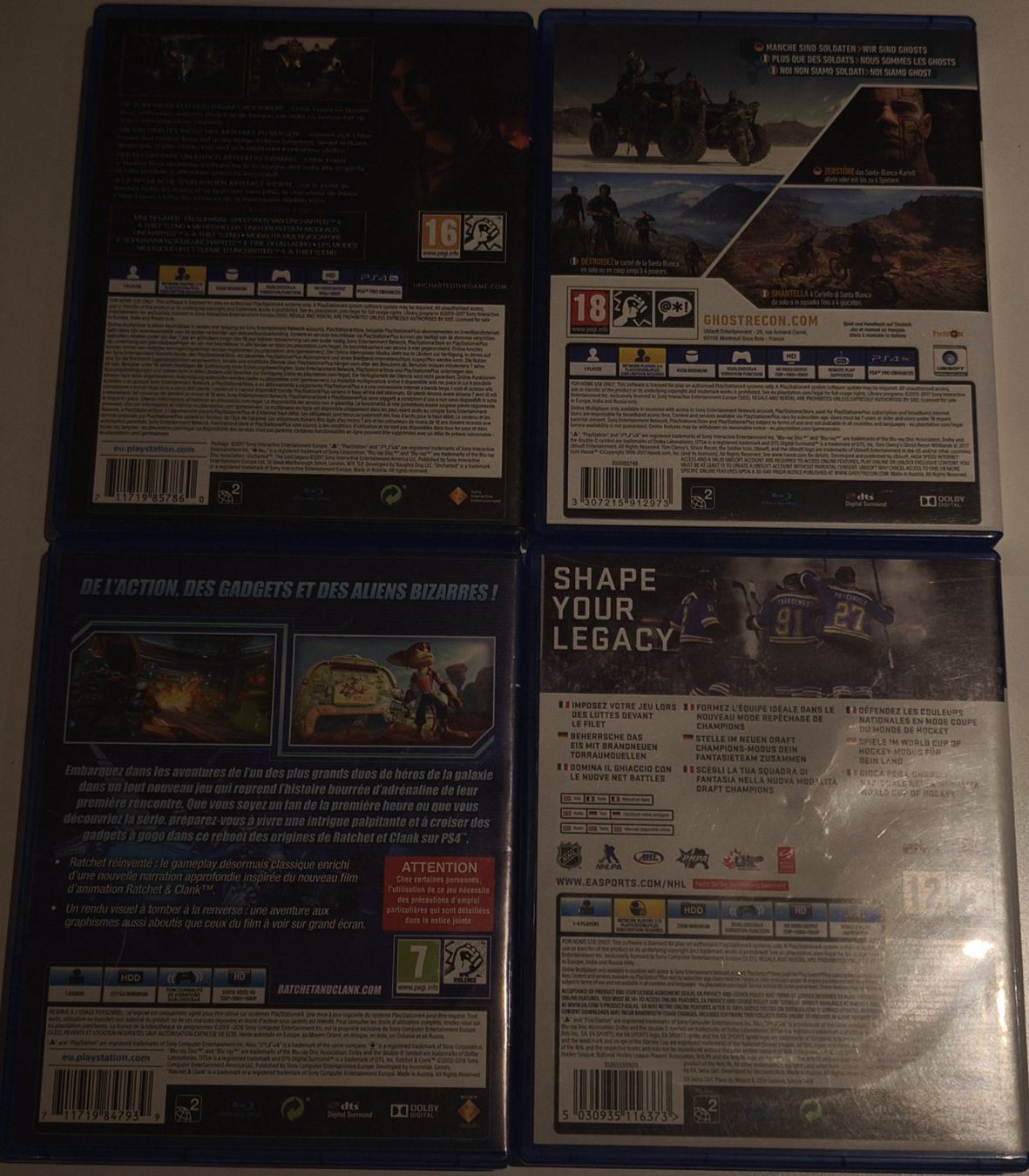 Sony Jeux: 4x PS4 Spiele – D'occasion à Dübendorf par Tpghost 1