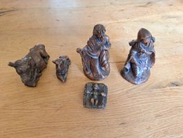 Wachs Krippenfiguren Set 5-teilig Maria Josef Kind