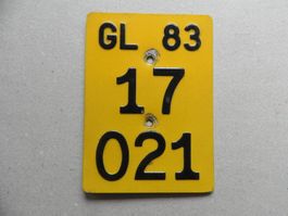 Mofa Nummer Glarus 1983 GL Töffli 17