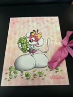 Diddl / Diddlina Briefpapier in der Box mit Schleife , rosa