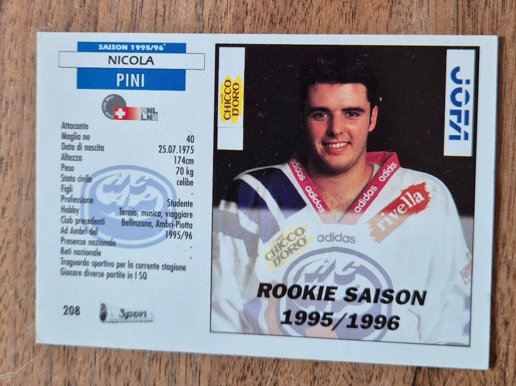 Carte collezionabili: Nicola Pini / HCAP Saison 95/96 – Usato da Wasen im Emmental venduto da asstaehli 1