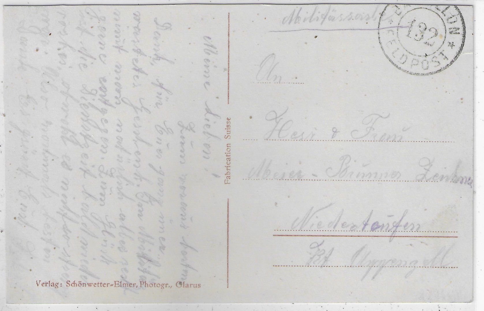 Cartoline postali: Glarus - Bahnhofstrasse mit Wiggis – Usato da Ettingen venduto da Kartenplanet 1