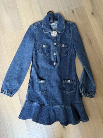 Self-Portrait Jeanskleid Grösse US2/UK6 Perlen NEU