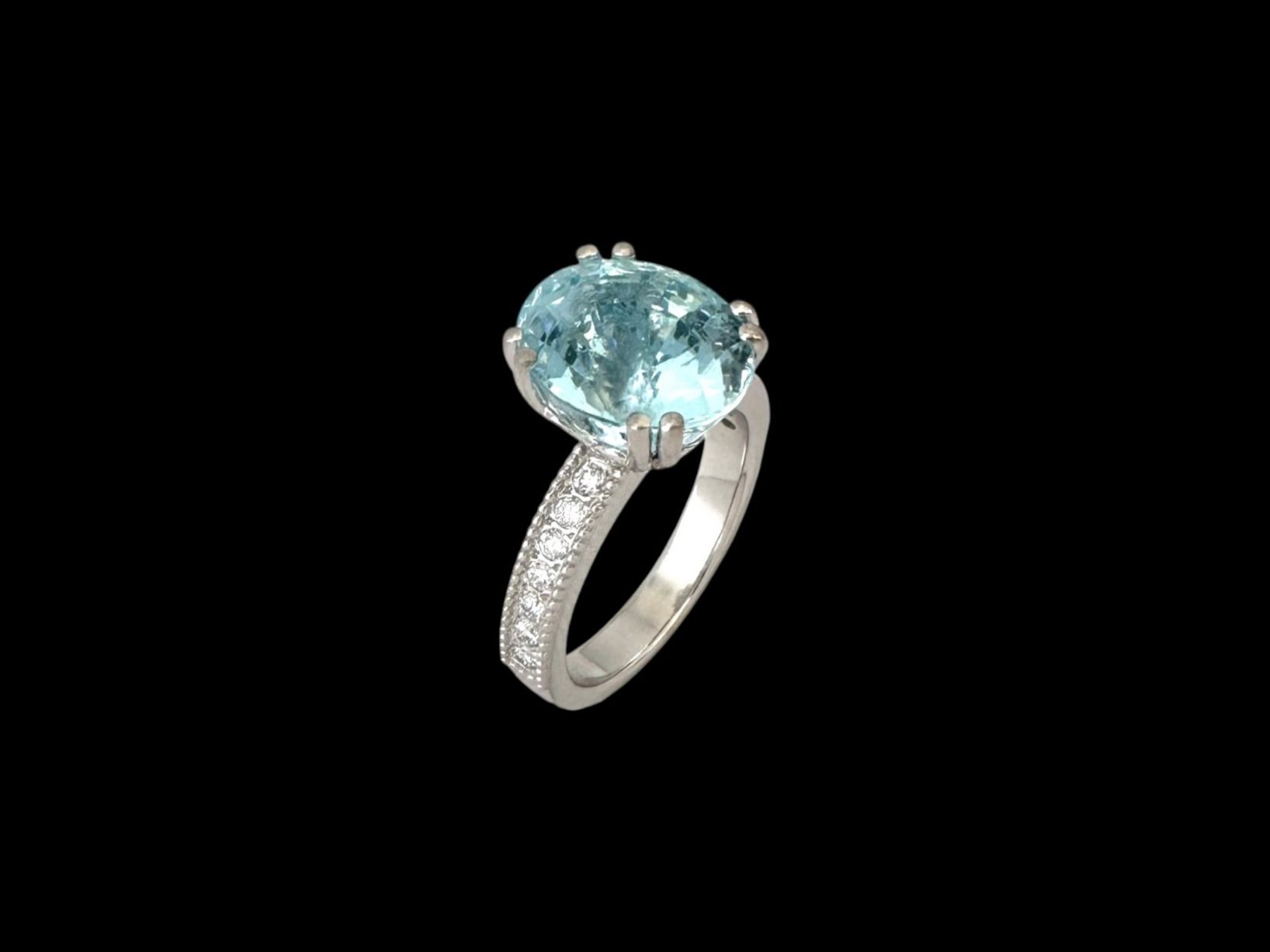 Anelli: Vintage Aquamarin - Diamant - Ring, ca 5.0 ct – Usato da Zuzwil SG venduto da artimmo 5