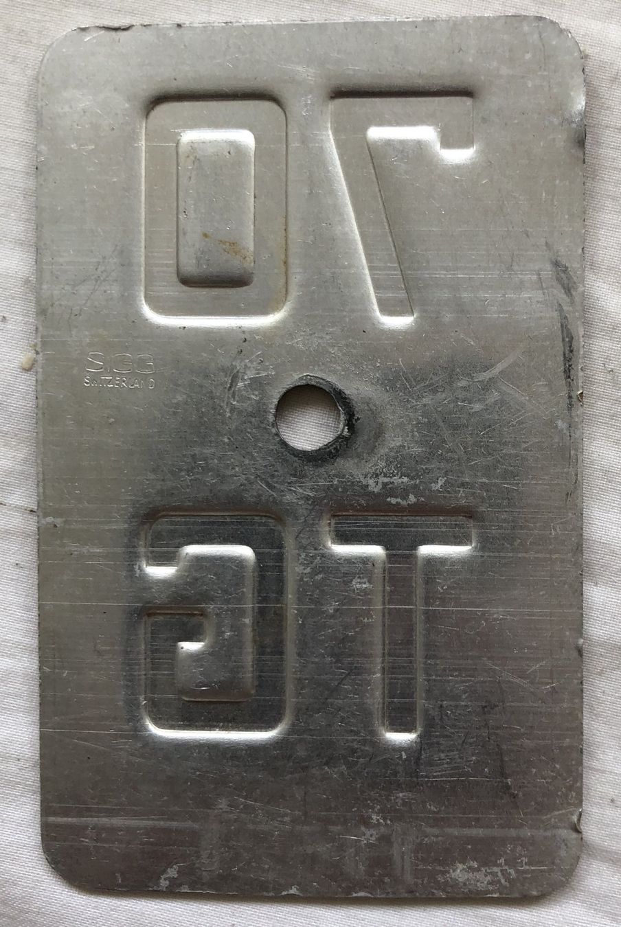 Insegne: Velo - Nummernschild - TG 70 – Usato da Schaffhausen venduto da durruti 1