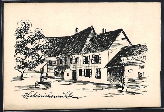 Ansichtskarten: Handgemalt: Hinterbrühl, Ortsansicht mi – Gebraucht aus Berlin von bartko-reher