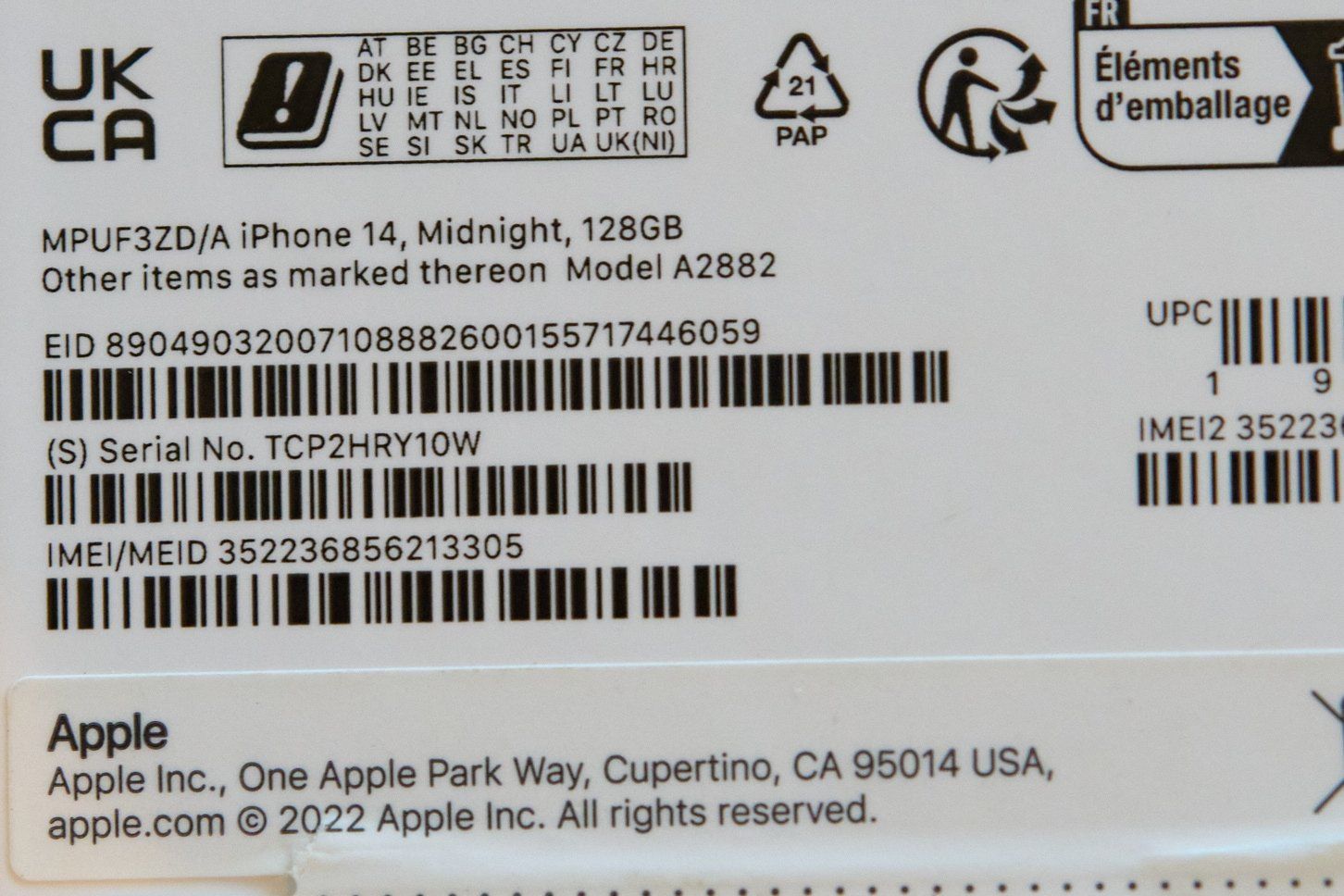 Apple Telefoni cellulari / Smartphones: iPhone 14 Midnight 128Go – Usato da Zürich venduto da jlabelle 2