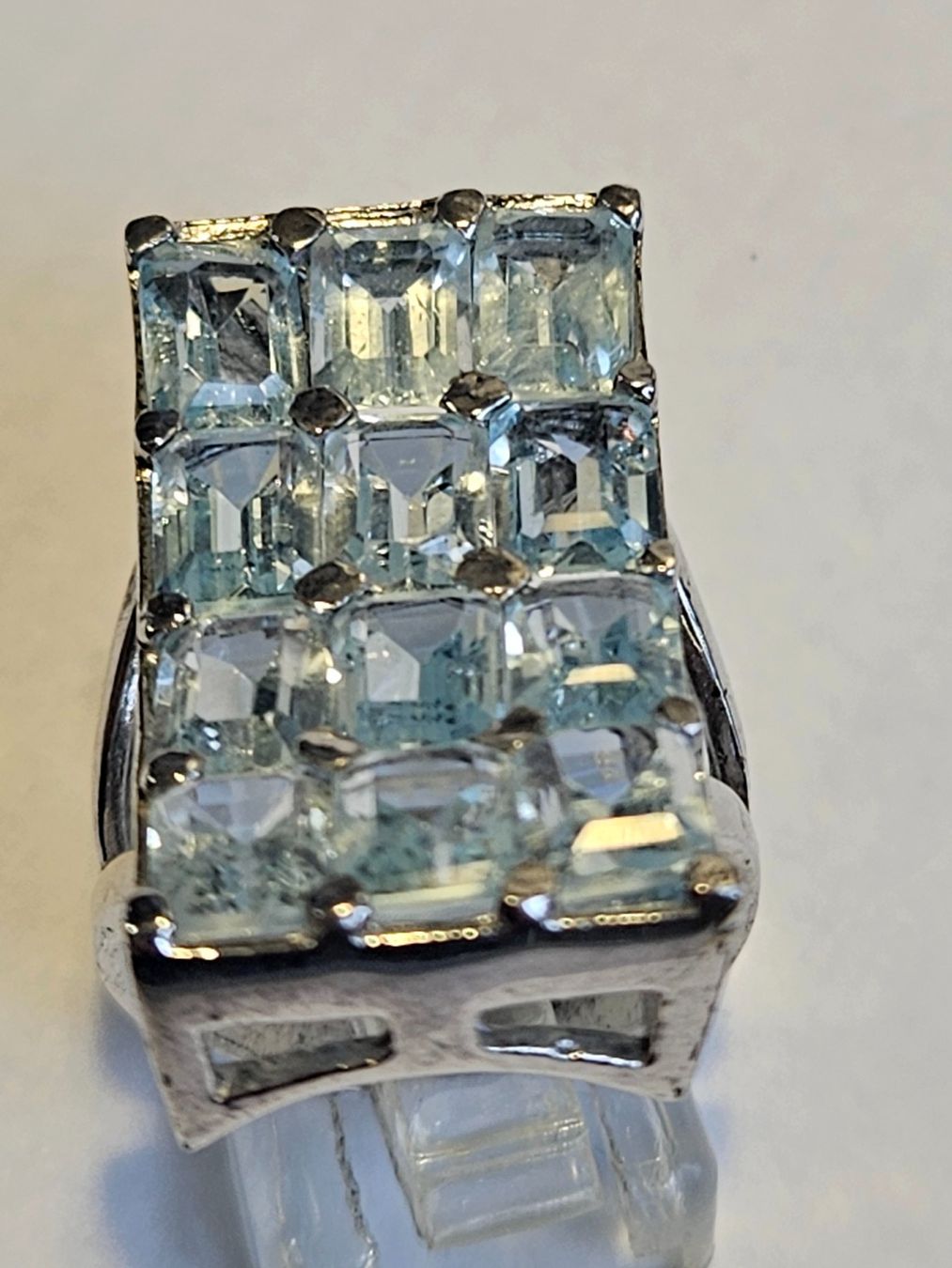 Anelli: Ring Silber blau Topas Steine Grösse 54 – Nuovo (secondo la descrizione) da Zürich venduto da adriben 4