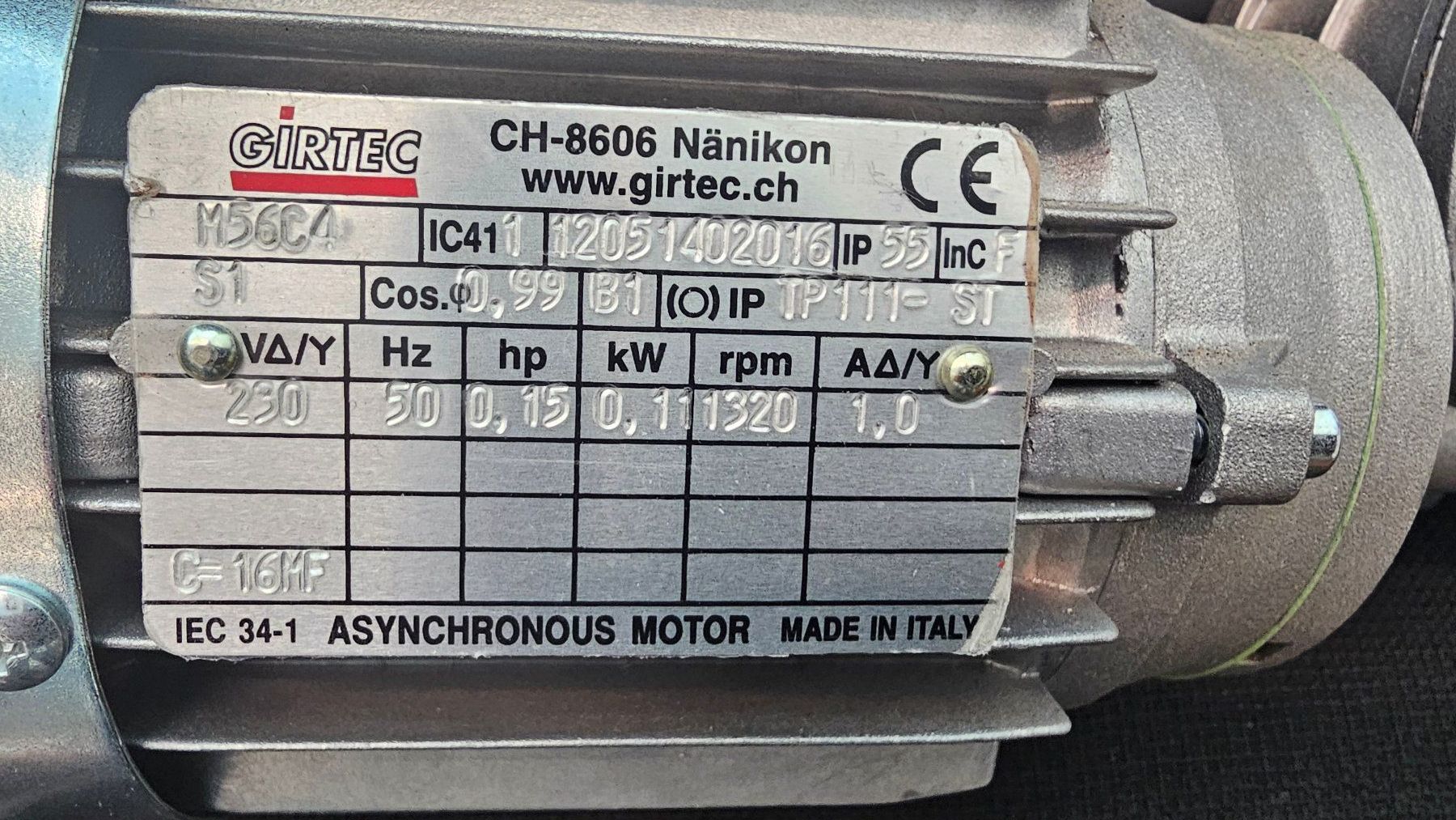 Motori: Girtec Getriebemotor M56C4, 0.11kW – Usato da Boniswil venduto da LakeSide_Boniswil 1