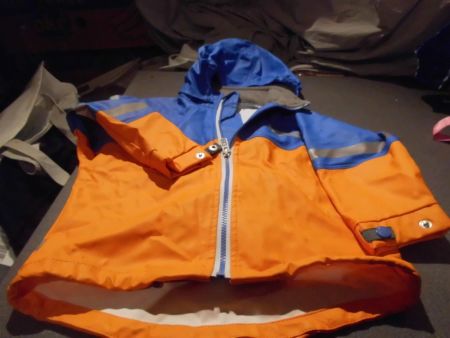Regenjacke Grösse 90, Didriksons, blau/orange