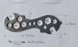 Multitool 2mm 🚲 🔧🪛 für Muttern 7 bis 15