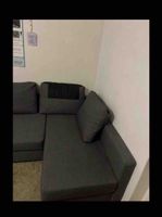 Ecksofa Stoff dunkelgrau Zustand akzeptabel