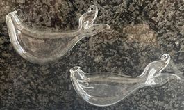 2 Glasfische, Glasi Hergiswil, original Schachtel, Porto 4.-