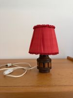 Vintage Tischlampe 60er Jahre mit Baumwollschirm