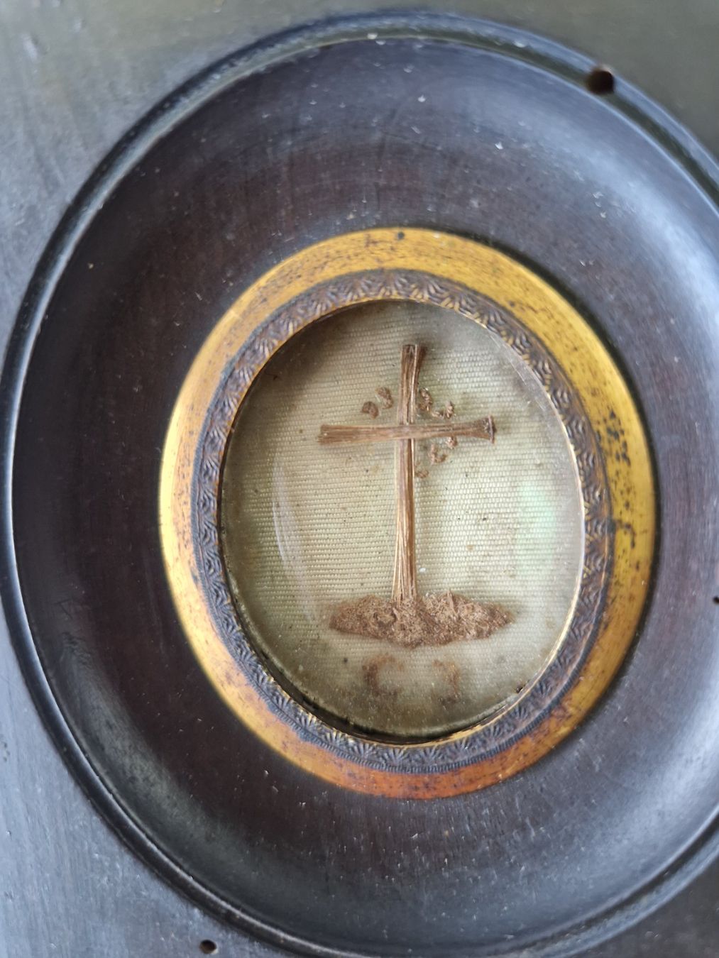 Poster & Bilder: Haarbild Andachtsbild Kreuz – Gebraucht aus Mörschwil von antiksalon21 2