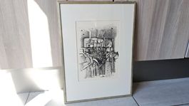 Bregnard, Gérard (1920-2003) magnifique dessin à l'encre